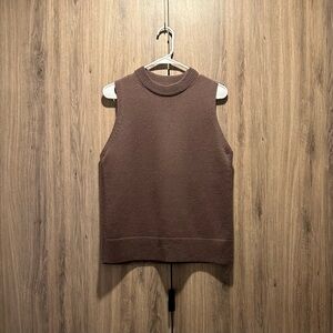 Cos Brown Cashmere Crew Neck Sweater Vest Size M